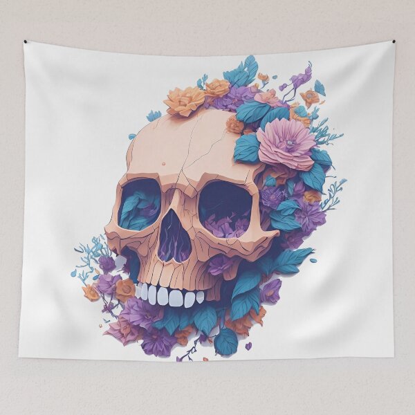 Item preview, Skull Beautiful Flowers designed and sold by RetroPrism.