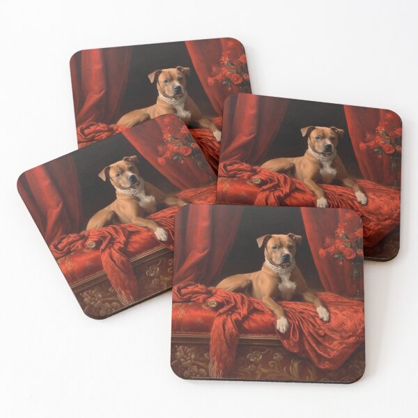Item preview, Staffy On Bed designed and sold by Nocturne  Paws.