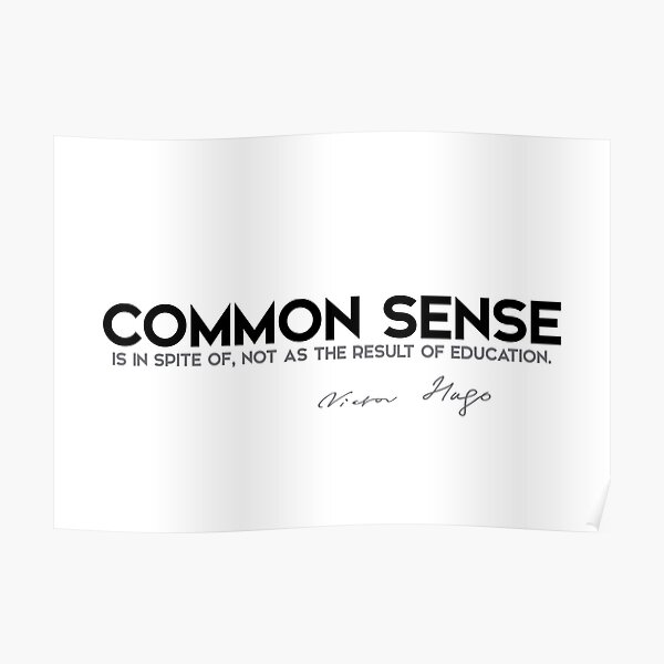 common sense - victor hugo Poster