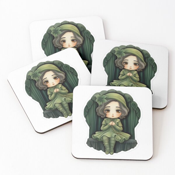 Item preview, Cute girl in green dress designed and sold by abmkf.