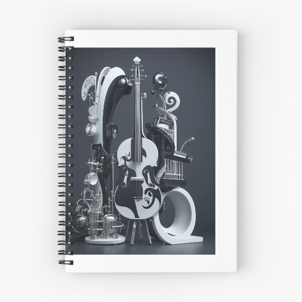 Item preview, Black and White Artistic Musical Instrument Design: Harmonizing Elegance and Creativity 2 designed and sold by CyberCollective.