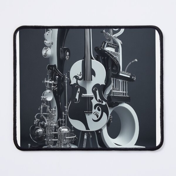 Item preview, Black and White Artistic Musical Instrument Design: Harmonizing Elegance and Creativity 2 designed and sold by CyberCollective.