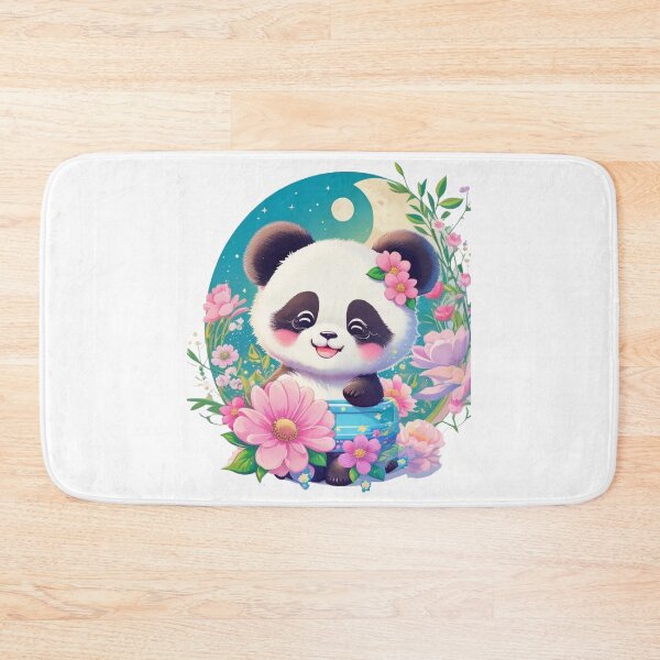 Item preview, Happy and cute  floral panda  designed and sold by Gigglyvibes.