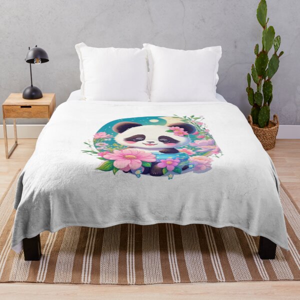 Item preview, Happy and cute floral panda designed and sold by Gigglyvibes.