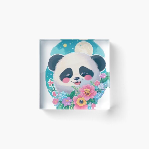 Item preview, Happy ball  floral panda perfect for panda lovers  designed and sold by Gigglyvibes.