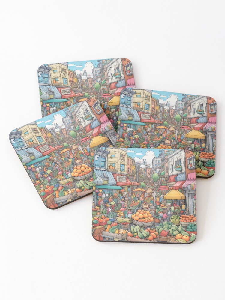 Thumbnail 1 of 5, Coasters (Set of 4), Bazaar designed and sold by abmkf.