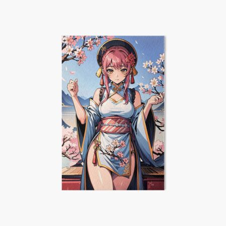 Anime girl in red kimono sticker, cherry blossoms, anime girl  portrait,Japanese traditional costume, anime fan art Sticker for Sale by  DeepikaSingh