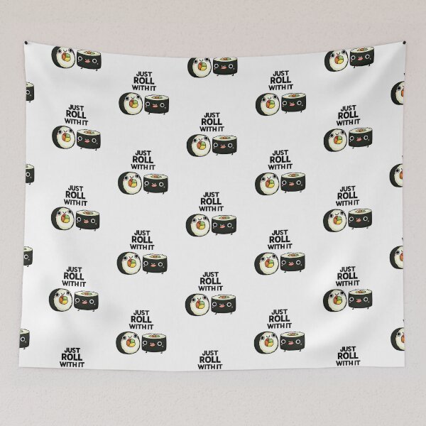 Item preview, Just Roll With It Funny Sushi Puns  designed and sold by punnybone.