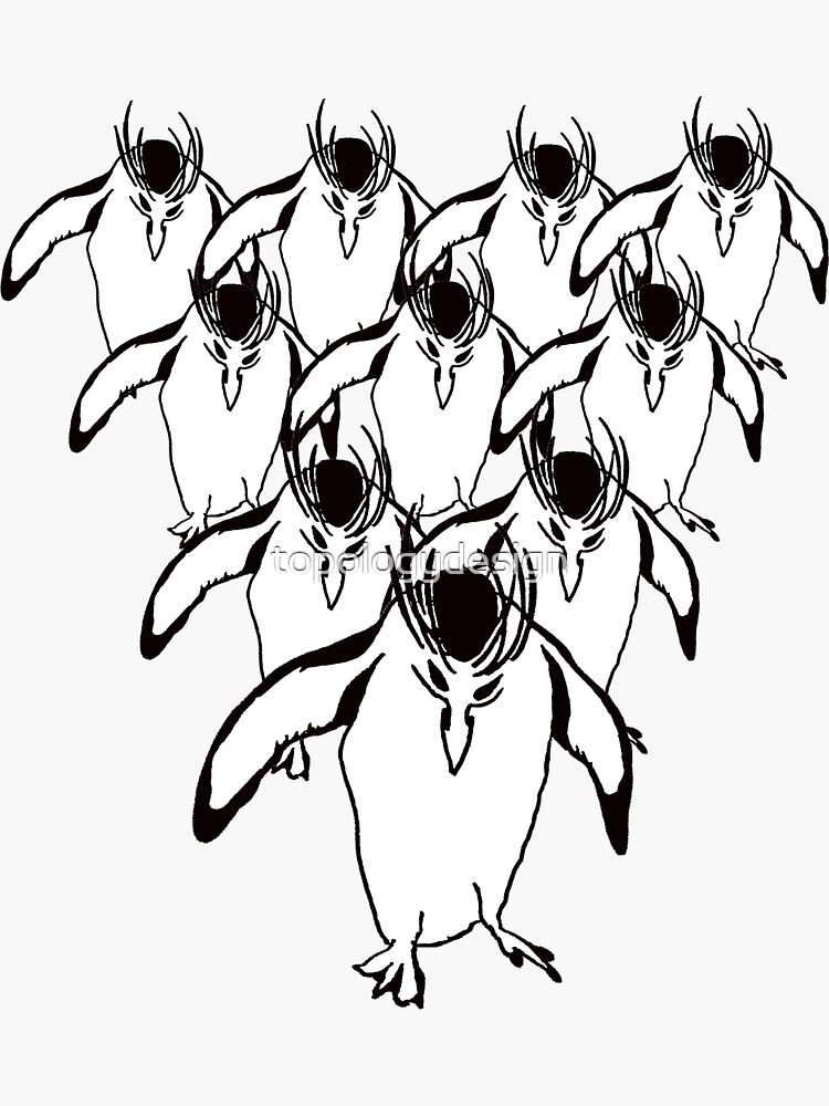 "The March of the Royal Penguins" Sticker for Sale by topologydesign