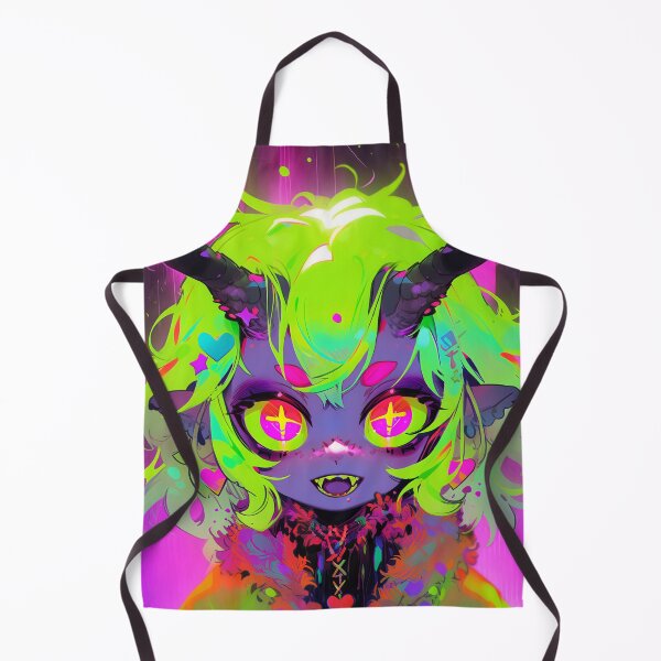 Item preview, Cute Bright Neon Little Demon Anime Girl designed and sold by bubblegoth.
