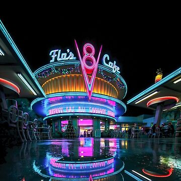 Cars Land Neon Lights Stainless Steel Water Bottle