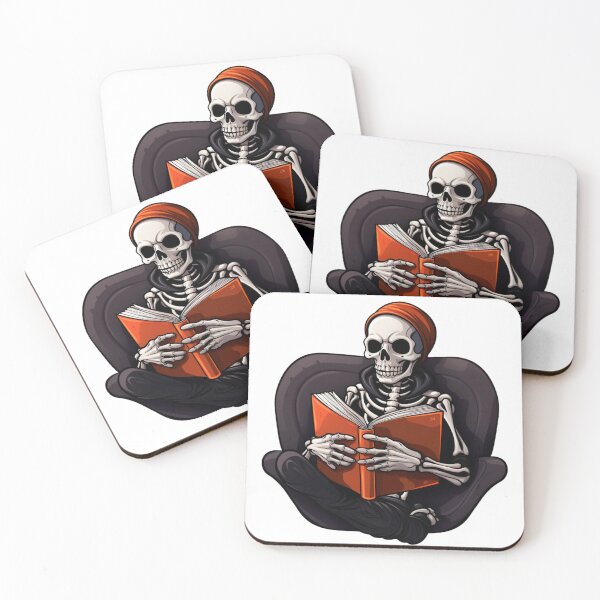 Item preview, Just one more chapter skeleton reading a red  book  designed and sold by Socool101.