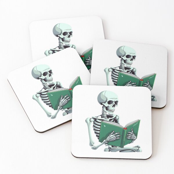 Item preview,  Just one more chapter skeleton reading a green  book  designed and sold by Socool101.