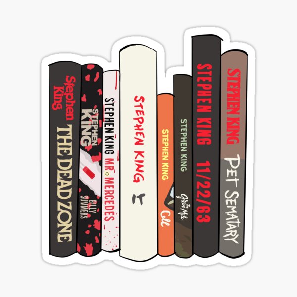 Stephen King Book Stack Sticker for Sale by PaintedByJamie