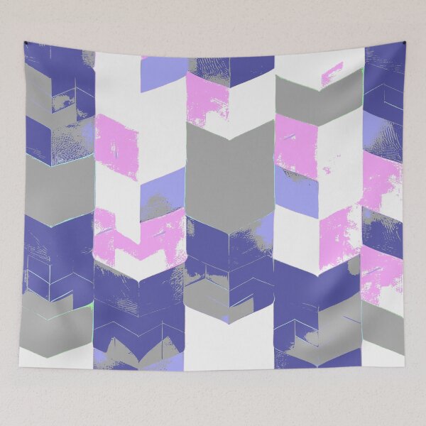 Item preview, Abstract Angular Geometric Shapes in Pink and Blue  designed and sold by deniselynnimage.