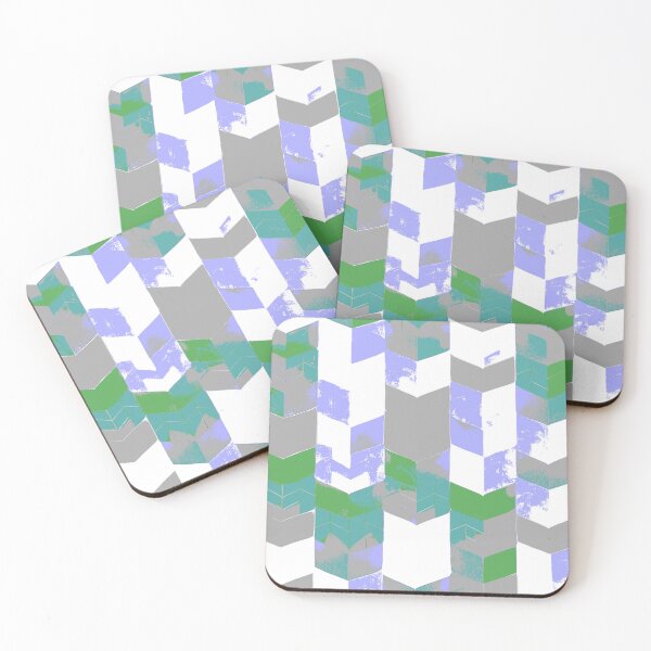 Artikelvorschau, Abstract Angular Geometric Shapes in Purple Green and Gray entworfen und verkauft von deniselynnimage.