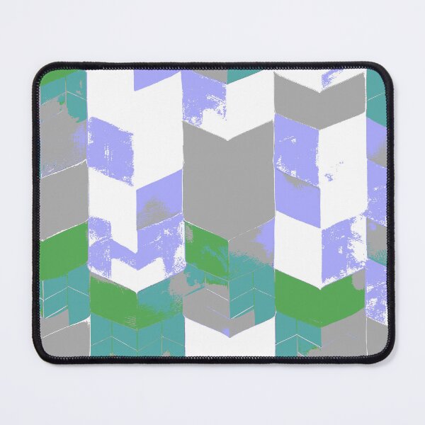Item preview, Abstract Angular Geometric Shapes in Purple Green and Gray designed and sold by deniselynnimage.