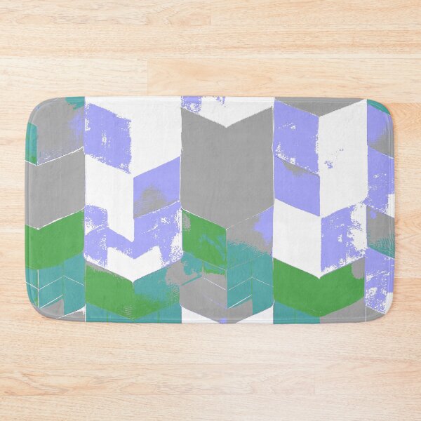 Item preview, Abstract Angular Geometric Shapes in Purple Green and Gray designed and sold by deniselynnimage.