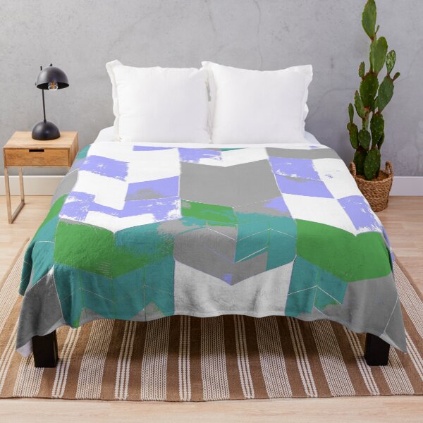 Item preview, Abstract Angular Geometric Shapes in Purple Green and Gray designed and sold by deniselynnimage.