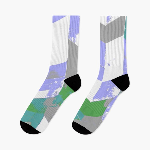 Item preview, Abstract Angular Geometric Shapes in Purple Green and Gray designed and sold by deniselynnimage.