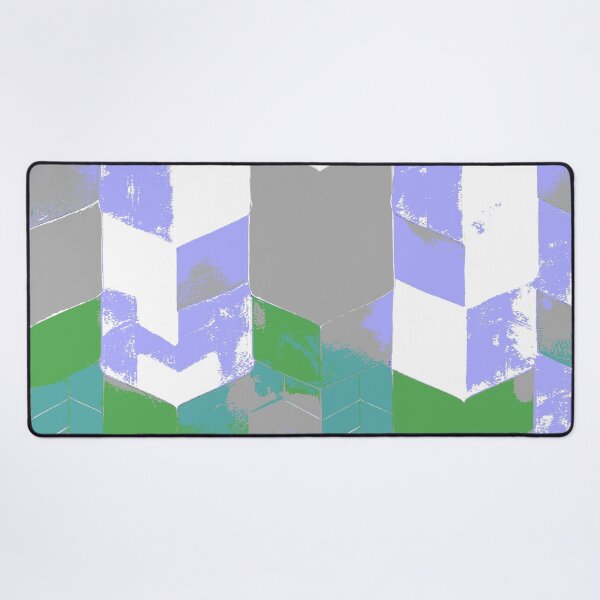 Item preview, Abstract Angular Geometric Shapes in Purple Green and Gray designed and sold by deniselynnimage.
