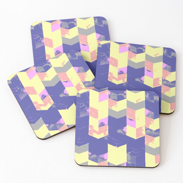 Item preview, Abstract Angular Geometric Shapes in Yellow Pink and Blue designed and sold by deniselynnimage.