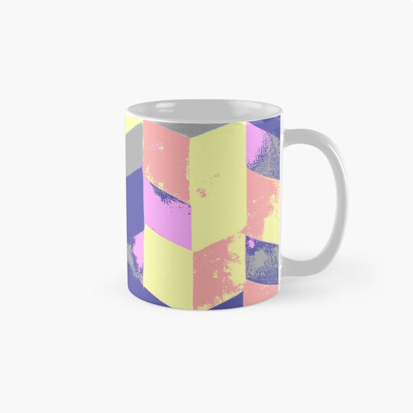 Aperçu de l'œuvre Abstract Angular Geometric Shapes in Yellow Pink and Blue créée et vendue par deniselynnimage.