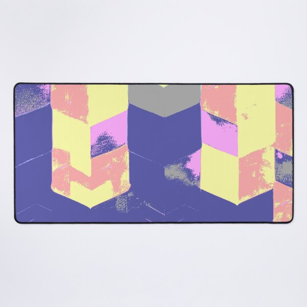Item preview, Abstract Angular Geometric Shapes in Yellow Pink and Blue designed and sold by deniselynnimage.