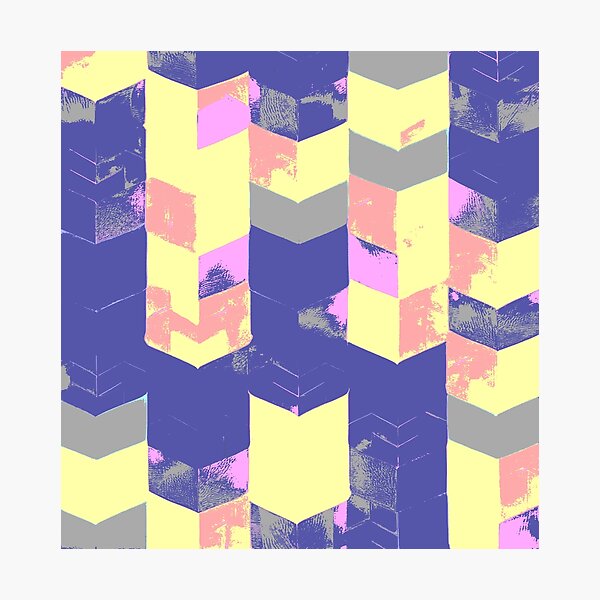 Artikelvorschau, Abstract Angular Geometric Shapes in Yellow Pink and Blue entworfen und verkauft von deniselynnimage.