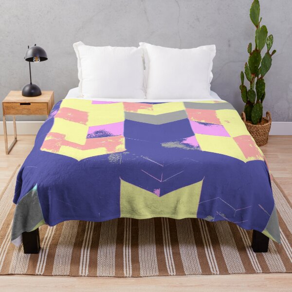 Item preview, Abstract Angular Geometric Shapes in Yellow Pink and Blue designed and sold by deniselynnimage.