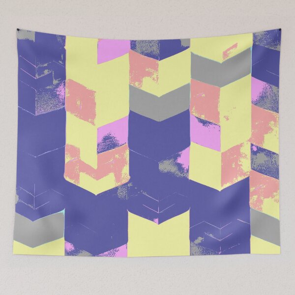 Item preview, Abstract Angular Geometric Shapes in Yellow Pink and Blue designed and sold by deniselynnimage.