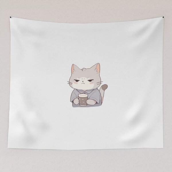 Item preview, Angry Cat with coffee designed and sold by CrittersHub.