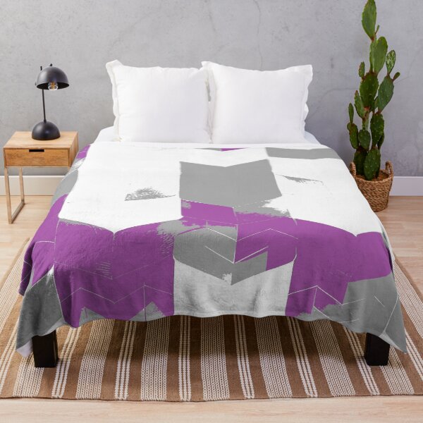 Item preview, Abstract Angular Geometric Shapes in Gray and Purple designed and sold by deniselynnimage.