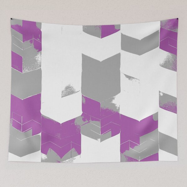Item preview, Abstract Angular Geometric Shapes in Gray and Purple designed and sold by deniselynnimage.