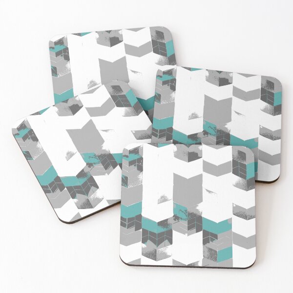 Artikelvorschau, Abstract Angular Geometric Shapes in Gray and Sea Green entworfen und verkauft von deniselynnimage.