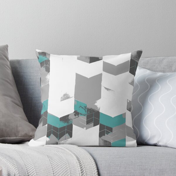 Item preview, Abstract Angular Geometric Shapes in Gray and Sea Green designed and sold by deniselynnimage.