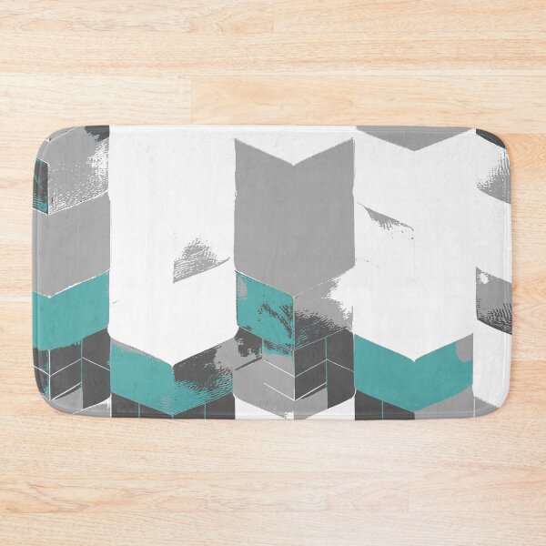 Item preview, Abstract Angular Geometric Shapes in Gray and Sea Green designed and sold by deniselynnimage.