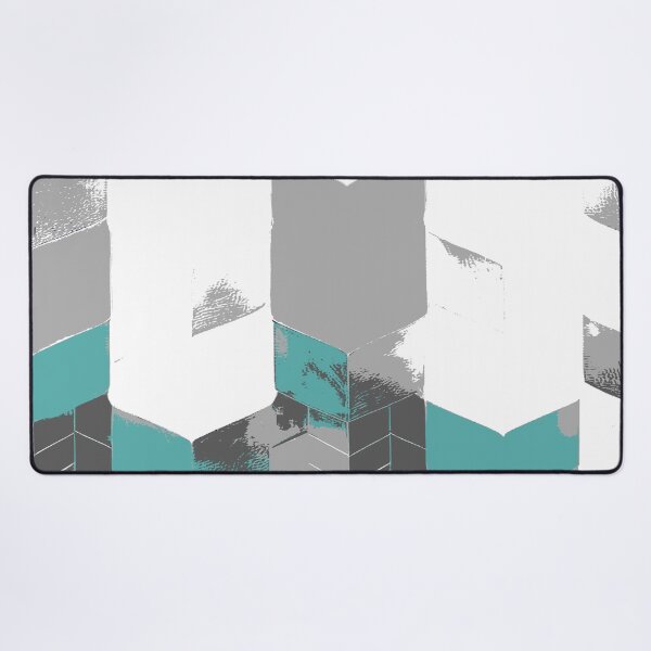 Item preview, Abstract Angular Geometric Shapes in Gray and Sea Green designed and sold by deniselynnimage.