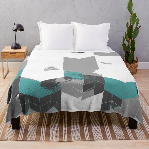 Item preview, Abstract Angular Geometric Shapes in Gray and Sea Green designed and sold by deniselynnimage.