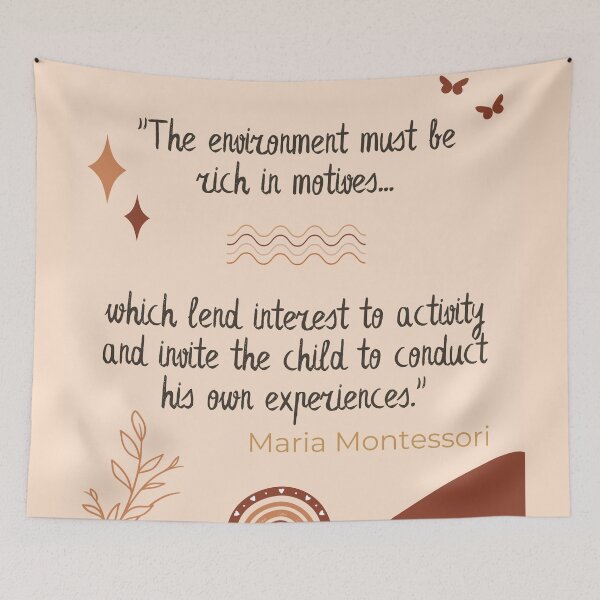 Item preview, Montessori Quote Boho Design designed and sold by TeyMank.