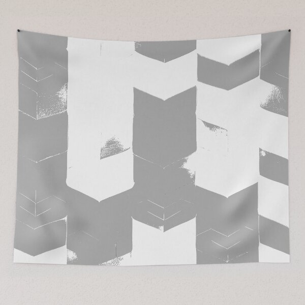 Item preview, Abstract Angular Geometric Shapes in Gray and White designed and sold by deniselynnimage.