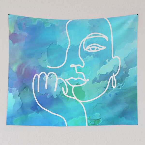Item preview, Mermaid of the Sea - Blue and White designed and sold by Timeknights.
