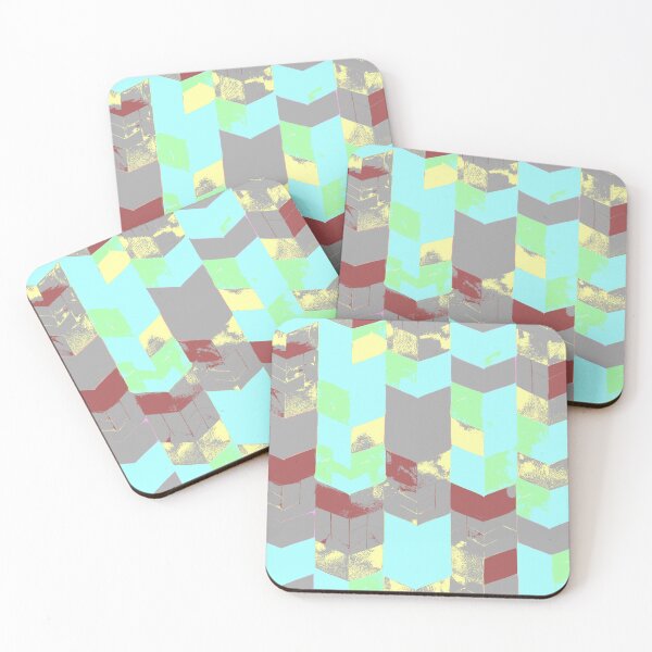 Item preview, Abstract Angular Geometric Shapes in Mint Green Yellow and Rustic Colors designed and sold by deniselynnimage.