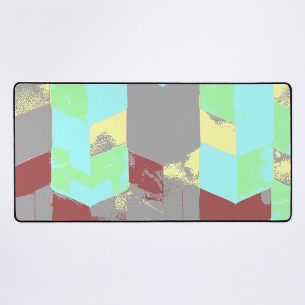 Item preview, Abstract Angular Geometric Shapes in Mint Green Yellow and Rustic Colors designed and sold by deniselynnimage.