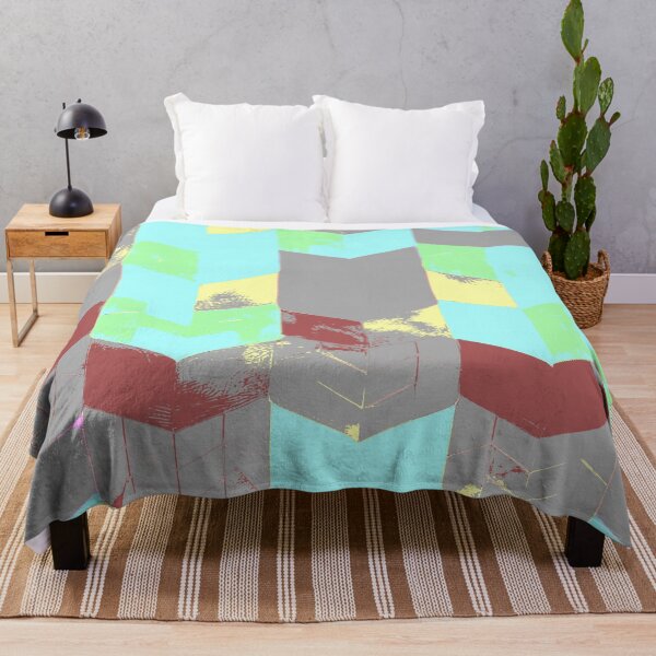 Item preview, Abstract Angular Geometric Shapes in Mint Green Yellow and Rustic Colors designed and sold by deniselynnimage.