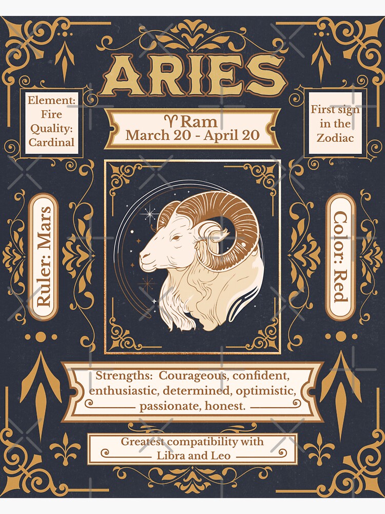 The First Astrological Sign of the Zodiac Aries Sticker