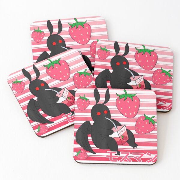 Artikelvorschau, Mothman Kawaii Erdbeer-Milchshake-Karton-T-Shirt entworfen und verkauft von ShaStyle ArtFo.