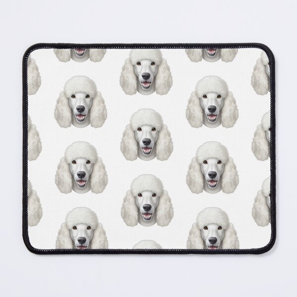 Item preview, White standard poodle emoji cute cartoon designed and sold by DrFaust-Designs.