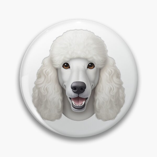 Item preview, White standard poodle emoji cute cartoon designed and sold by DrFaust-Designs.