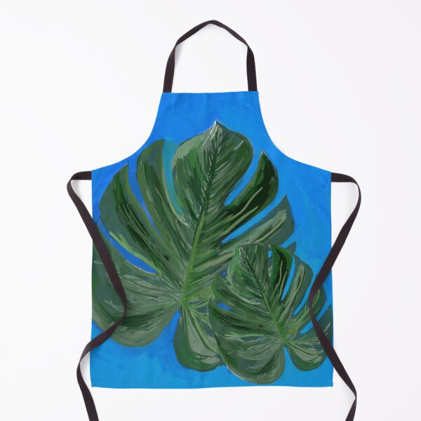 Item preview, Blue and two Green leaves of monstera- Abstract Art | abstract art | abstract painting  designed and sold by KARTICK DUTTA.